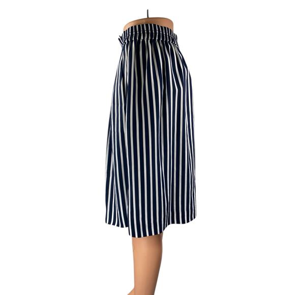 J.Crew Mercantile Women's Blue White Striped High Rise A Line Mini Skirt Size 4 - Picture 2 of 5
